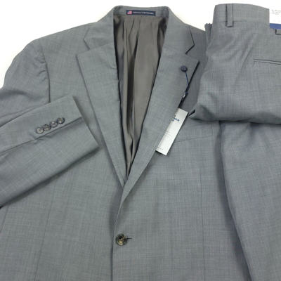 Pre-owned Hart Schaffner Marx $895  Brooklyn Fit Solid Gray Wool Suit Mens Size 42l X 36