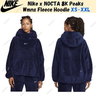 Pre-owned Nike X Nocta 8k Peaks Wmns Fleece Hoodie Midnight Navy Size Xs-xxl In Blue