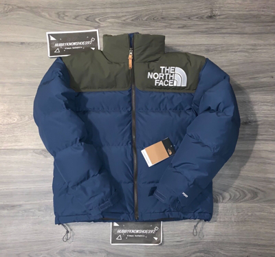 Pre-owned The North Face Men's Blue Green 1992 Low Fi Hi Tek Nuptse 700-down Jacket In Shady Blue/new Taupe Green