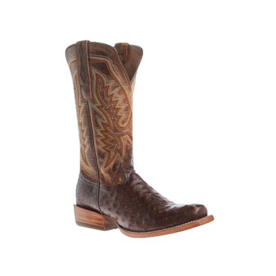 Pre-owned Durango Men's Brown 13" Ostrich Leather Western Boots Ddb0463