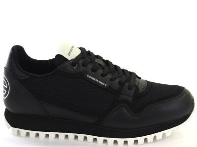 Pre-owned Emporio Armani Shoes Sneaker  Man Sz. Us 8,5 X4x557xm998 A083 Black