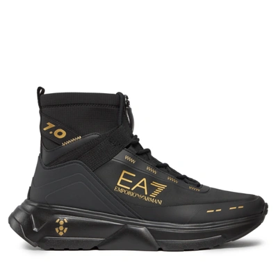 Pre-owned Ea7 Shoes Sneaker Emporio Armani  Man Sz. Us 9 X8z043xk362 M700 Black