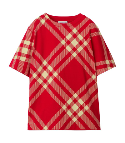 Burberry Kids Cotton Check T-shirt (3-14 Years) In Multi-coloured