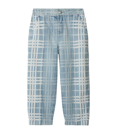Burberry Kids Japanese Denim Check Jeans (3-14 Years) In Blue