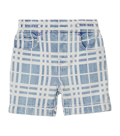 Burberry Kids Japanese Denim Check Shorts (6-24 Months) In Blue