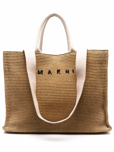 Marni Large Tote Bag In Brown