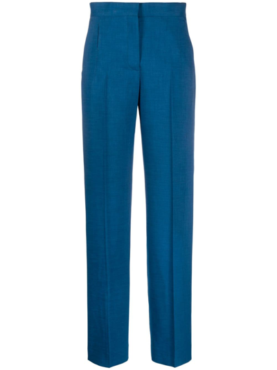 Tory Burch Tailored Drapey Melange Pants In Blue