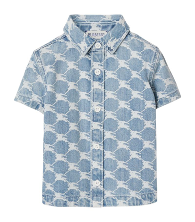 Burberry Kids Japanese Demin Ekd Shirt (6-24 Months) In Blue