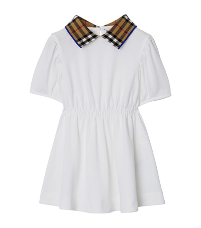 Burberry Check Print Dress (6-24 Months) In White