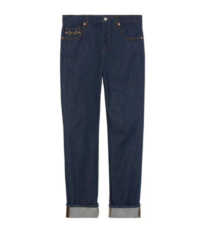 Gucci Horsebit Jeans In Blue