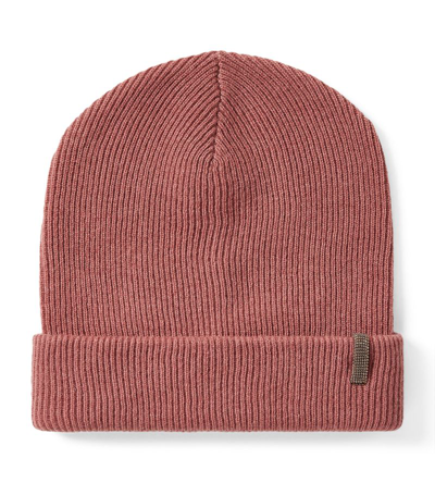 Brunello Cucinelli Kids' Ribbed-knit Beanie In Pink