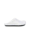 Marni Glass-crystals Leather Slippers In White