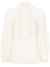 Zimmermann Womens Ivory Lucky Embroidered Cotton Blouse In Beige