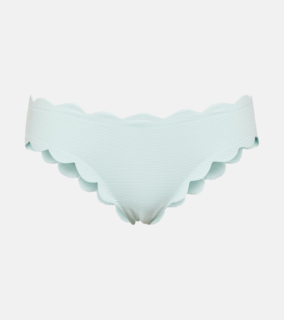 Marysia High Antibes Scalloped Bikini Bottoms In Blue