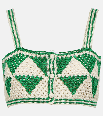 Anna Kosturova Maija Crochet Crop Top In Green