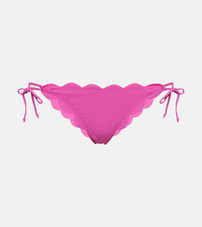 Marysia Molt Scalloped Triangle Bikini Bottoms In Pink