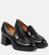 TOD'S LEATHER LOAFER PUMPS