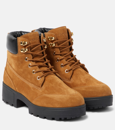 Givenchy Trekker Suede Combat Boots In Beige