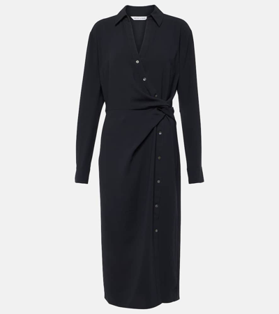 Veronica Beard Women's Wright Satin Long-sleeve Shirtdress In Navy