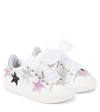 MONNALISA APPLIQUÉ LEATHER SNEAKERS