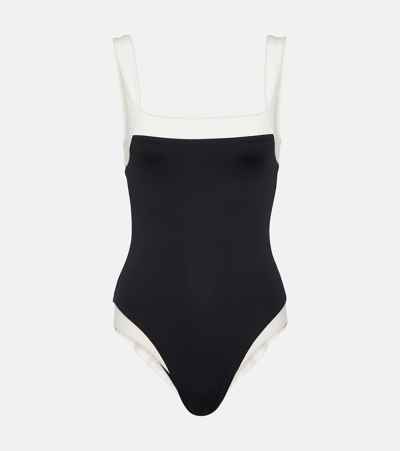 Marysia Bianco Maillot Swimsuit In Black,white