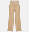 Veronica Beard Aubrie Linen Pant In Khaki Melange