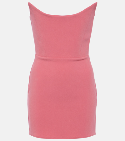 Alex Perry Strapless Crepe Minidress In Pink