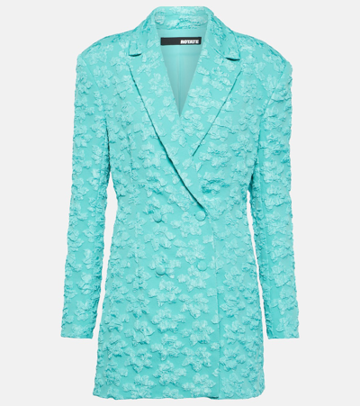 Rotate Birger Christensen 纹理双排扣西装夹克 In Turquoise