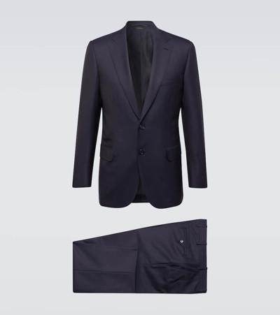 Brioni Virgin Wool Suit In Blue