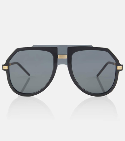 Dolce & Gabbana Aviator Sunglasses In Black