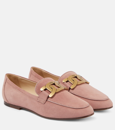Tod's Kate Suede Loafers In Purple