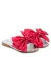Monnalisa Bow-detail Embellished Slides In Red