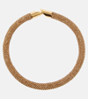 Rabanne Gold Pixel Tube Choker Necklace In Gold