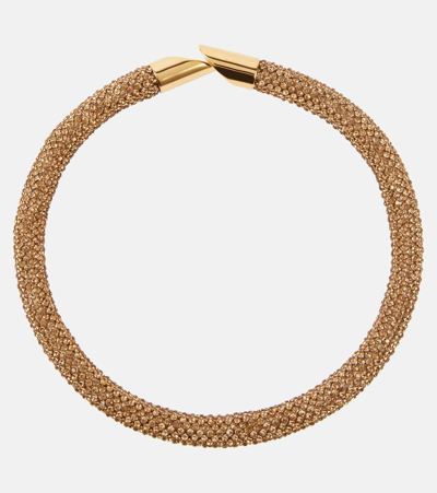 Rabanne Gold Pixel Tube Choker Necklace