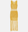 ANNA KOSTUROVA FRINGED CROCHET MIDI DRESS