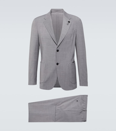 Lardini Single-breasted Wool Blend Suit In Grey