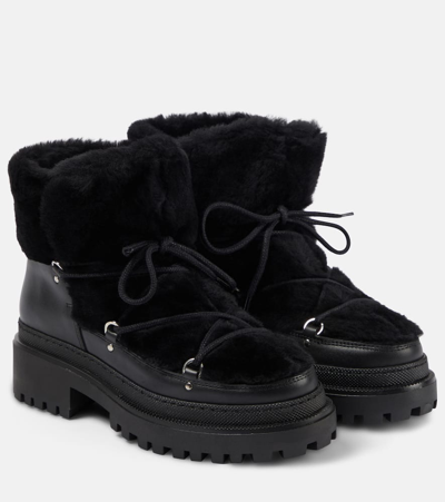 Yves Salomon Shearling Ankle Boots In Black