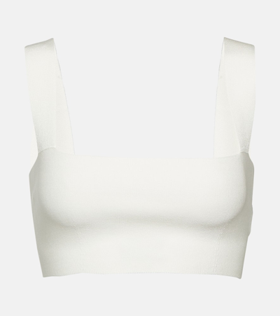 Victoria Beckham Square-neck Cropped Top In White