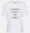 Victoria Beckham White T-shirt With Slogan Lettering On The Front In Cotton Woman In White