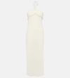 MAGDA BUTRYM PEARL-DETAIL HALTERNECK MIDI DRESS