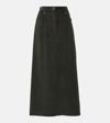 Brunello Cucinelli Cotton Corduroy Maxi Skirt In Black