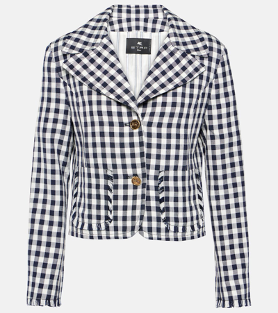 Etro Gingham-check Short Jacket In Black