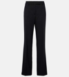 Prada Gerade High-rise-hose Aus Wolle In Black