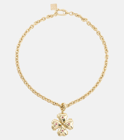 Lauren Rubinski Bruno 14kt Gold Pendant Necklace With Tourmalines