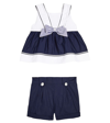 Patachou Baby Cotton Top And Shorts Set In Blue
