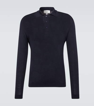 Lardini Wool-blend Polo Sweater In Blue