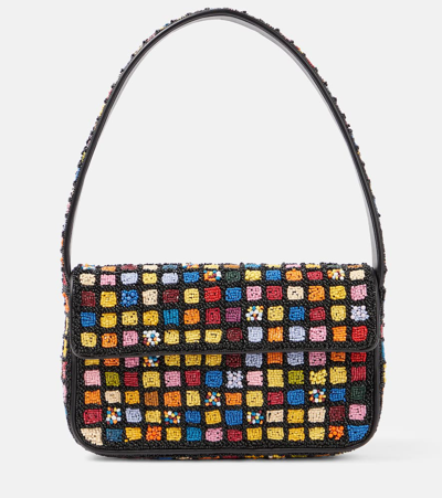 Staud Tommy Beaded Shoulder Bag In Multicoloured