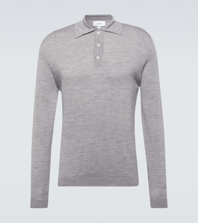 Lardini Wool-blend Polo Sweater In Grey