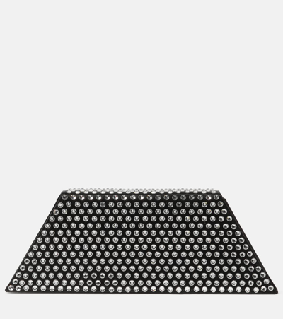 Amina Muaddi Superamini Yigit Crystal-embellished Satin Clutch In Black