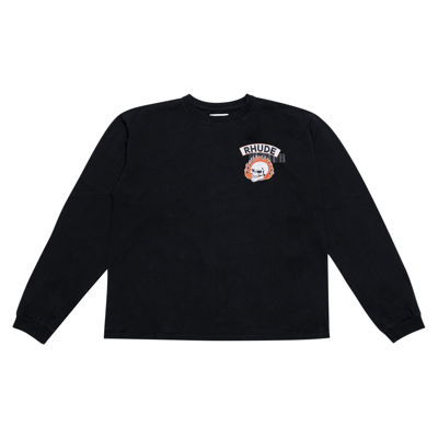 Pre-owned Rhude 92 Rally Long-sleeve Tee 'vintage Black'